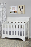 White Solid and Manufactured Wood Standard Four In One Convertible Crib