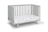 White Solid and Manufactured Wood Standard Four In One Convertible Crib