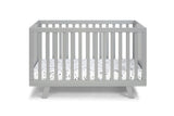 Light Gray Solid and Manufactured Wood Standard Three In One Convertible Crib