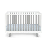 Gray and White Solid and Manufactured Wood Standard Three In One Convertible Crib