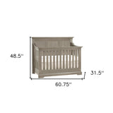 Gray Solid and Manufactured Wood Standard Four In One Convertible Crib