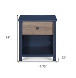 24" Gray One Drawer Nightstand