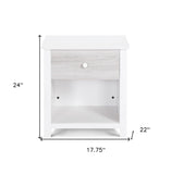 24" Dark Blue One Drawer Nightstand
