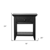 24" White and Gray One Drawer Nightstand