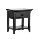 24" Black One Drawer Nightstand