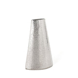 10" Silver Abstract Cylinder Cone Table Vase