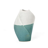 12" Green and Ivory Ombre Ceramic Table Vase