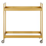 Brass Steel And Glass Rolling Bar Cart