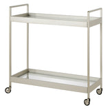 Nickel Steel And Glass Rolling Bar Cart