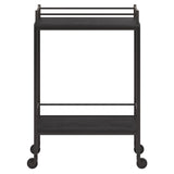 Black Steel Rolling Bar Cart