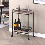 Black Steel Rolling Bar Cart