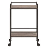 Gray Steel Rolling Bar Cart