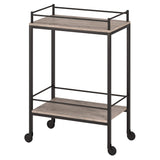 Gray Steel Rolling Bar Cart