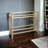 Brass Steel And Glass Rolling Bar Cart