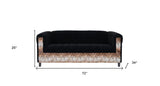 72" Black Velvet Sofa