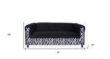 72" Black Velvet Sofa