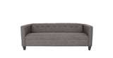 80" Charcoal Polyester And Dark Brown Sofa