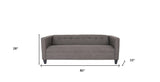 80" Charcoal Polyester And Dark Brown Sofa