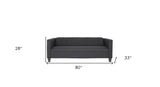 80" Black Polyester Sofa