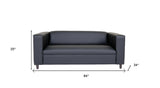 84" Black Faux Leather Sofa