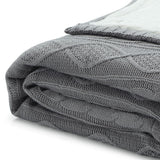 Dark Slate Gray Knitted Acrylic Solid Color Throw Blanket