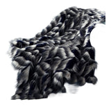 Dark Slate Gray Knitted Acrylic Animal Print Plush Throw Blanket