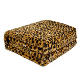 Beige and Ivory Knitted PolYester Animal Print Plush Throw Blanket