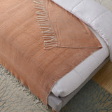 Rust Woven Acrylic Solid Color Throw Blanket