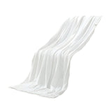 White Woven Polyester Solid Color Throw Blanket