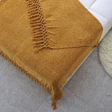 White Woven Polyester Solid Color Throw Blanket