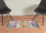 2' x 3' Pink and Orange Abstract Power Loom Area Rug