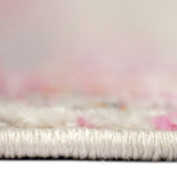 8' Pink and Orange Abstract Power Loom Runner Rug
