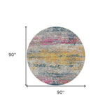 8' x 11' Pink and Orange Abstract Power Loom Area Rug