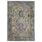 8' Gray Floral Power Loom Runner Rug