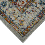 3' X 5' Orange and Ivory Floral Power Loom Area Rug
