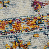 3' X 5' Orange and Ivory Floral Power Loom Area Rug