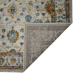 5' x 7' Orange and Ivory Floral Power Loom Area Rug