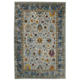 2' x 3' Blue and Orange Floral Power Loom Area Rug