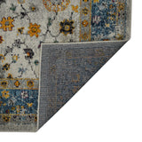 5' x 7' Blue and Orange Floral Power Loom Area Rug