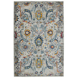 2' x 3' Orange and Ivory Floral Power Loom Area Rug