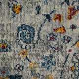 8' Orange and Ivory Floral Power Loom Runner Rug