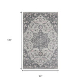 5' x 7' Gray Medallion Power Loom Area Rug