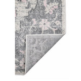 7' Gray Round Medallion Power Loom Area Rug