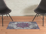 2' x 3' Pink Medallion Power Loom Area Rug