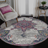 8' x 11' Pink Medallion Power Loom Area Rug