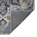 9' x 12' Blue and Orange Abstract Power Loom Area Rug