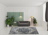 8' x 11' Gray Medallion Power Loom Area Rug