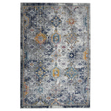 8' x 11' Blue and Orange Geometric Power Loom Area Rug