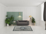 5' x 7' Teal Blue Medallion Power Loom Area Rug