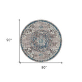 8' x 11' Teal Blue Medallion Power Loom Area Rug